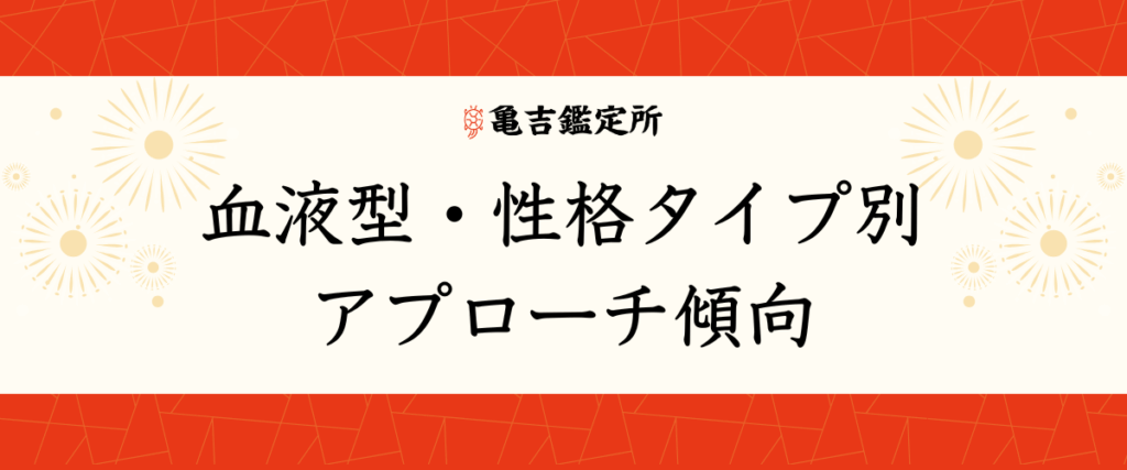 血液型・性格タイプ別アプローチ傾向